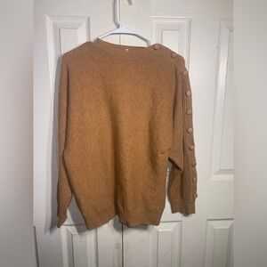 Women’s Large  La Miel Brown Button Sleeve‎ Pullover Sweater CUTE!!!